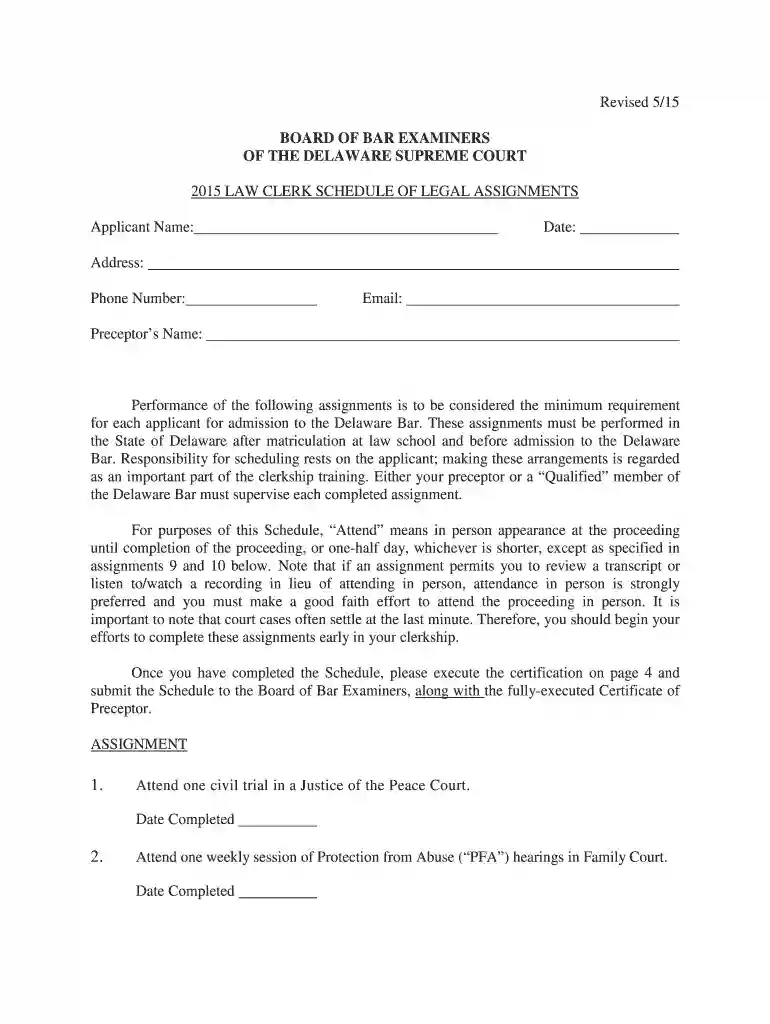 Revised 5 15 BOARD OF BAR EXAMINERS OF - Delaware Courts - courts delaware Preview on Page 1