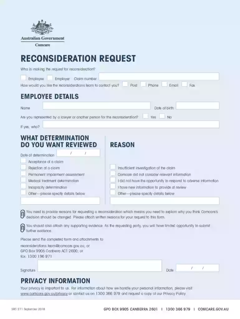 comcare reconsideration Preview on Page 1