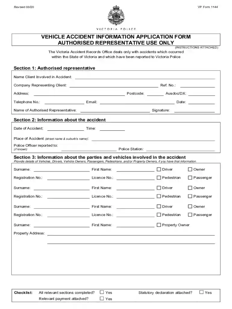 vehicle accident information application form Preview on Page 1
