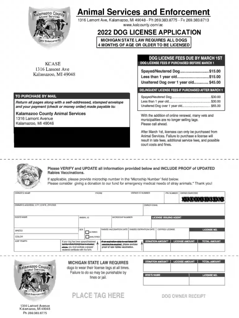 kalamazoo dog license Preview on Page 1