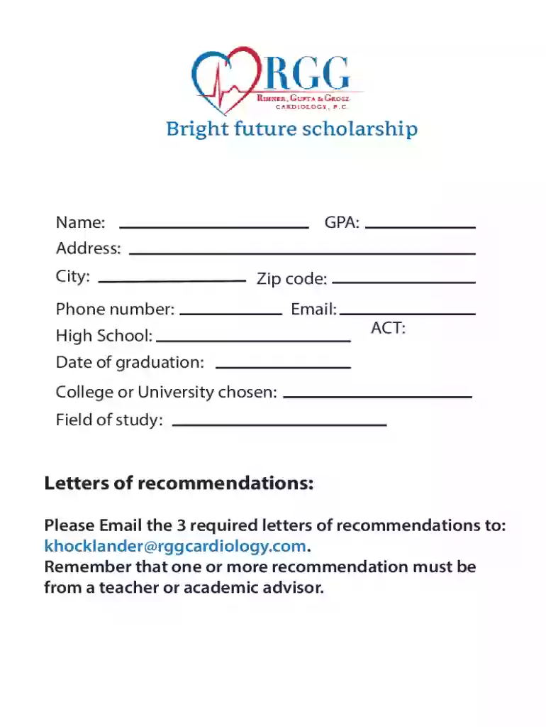 Fillable Online Scholarship Form RGG Fax Email Print - DocHub Preview on Page 1