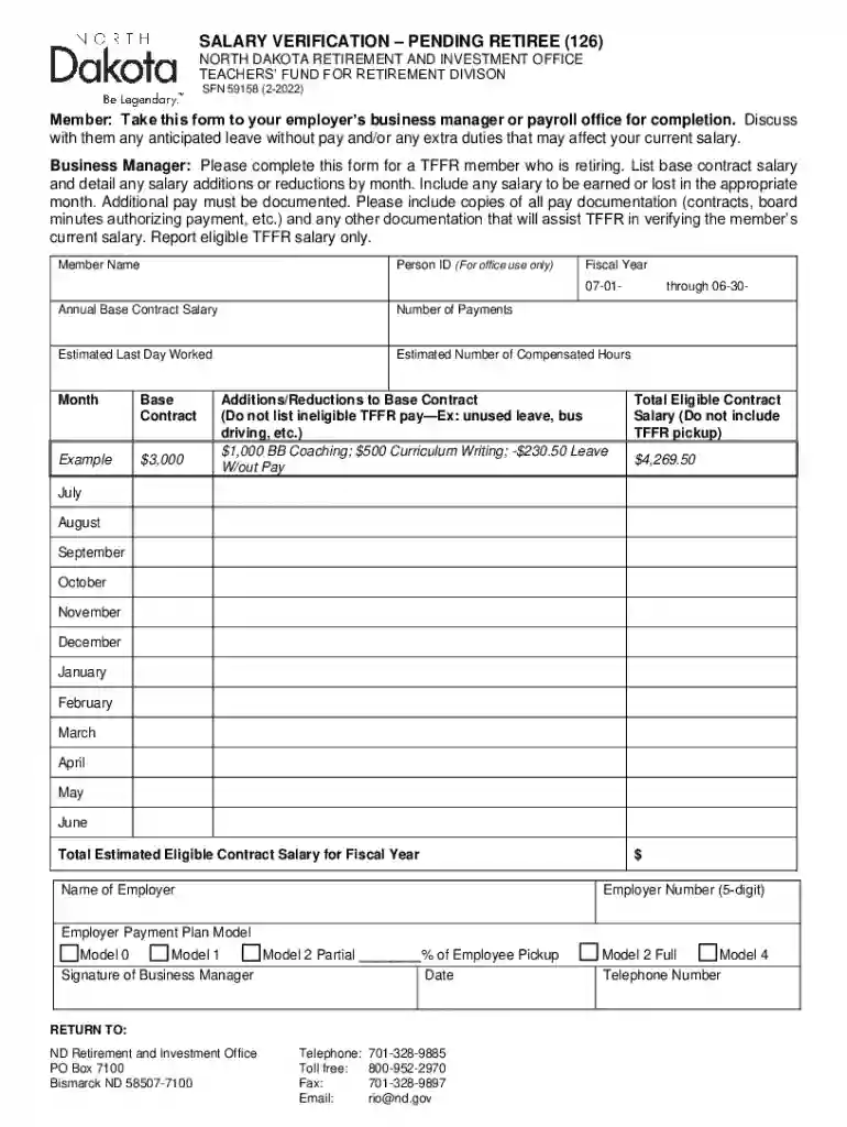 Salary Verification for Pending Retiree Preview on Page 1