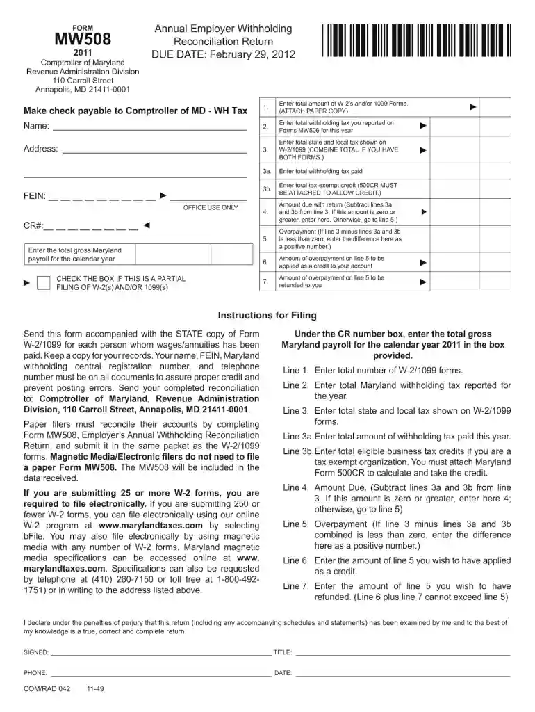 2011 fillable form Preview on Page 1