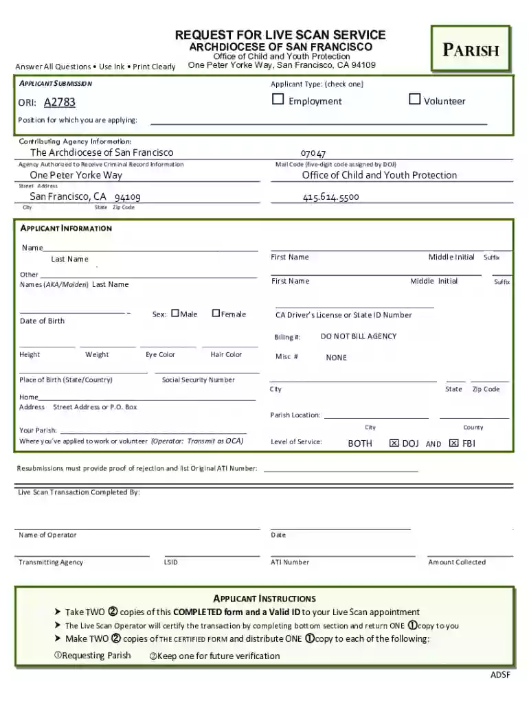 california live scan service Preview on Page 1