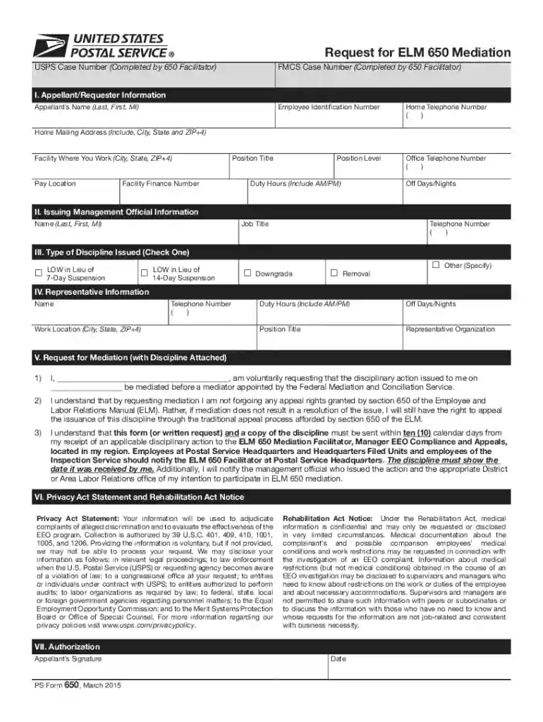650 mediation form Preview on Page 1