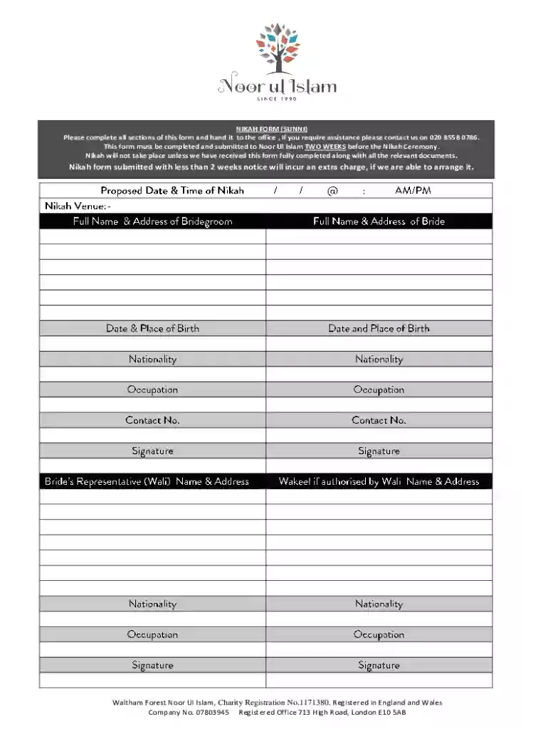 nikah certificate template free download Preview on Page 1