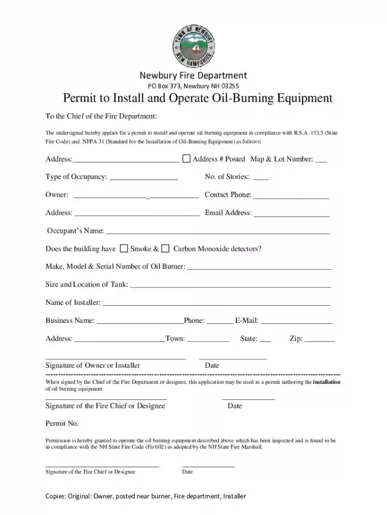 PO Box 373, Newbury NH 03255 Permit to Install and Operate ... Preview on Page 1