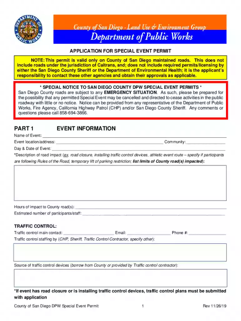 special event permit application Preview on Page 1