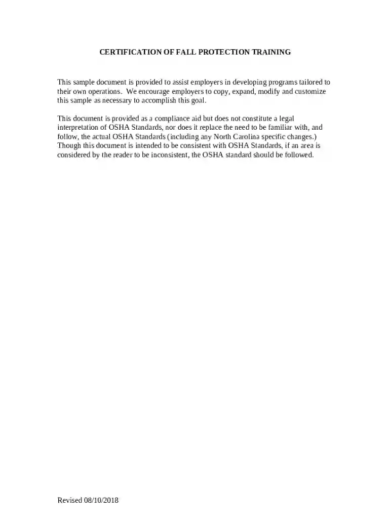 Sample Fall Protection Plan - OSHAcademy Preview on Page 1