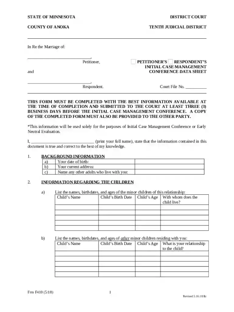 Anoka ICMC Data Sheet (6 10 10) - mncourts Preview on Page 1