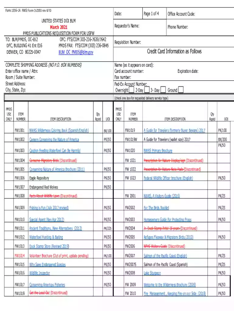 Fillable Online fws Form 15561A FWS Form 32350 rev 6 10 Date Preview on Page 1