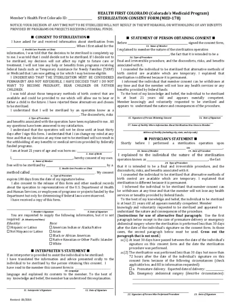 med 178 form Preview on Page 1