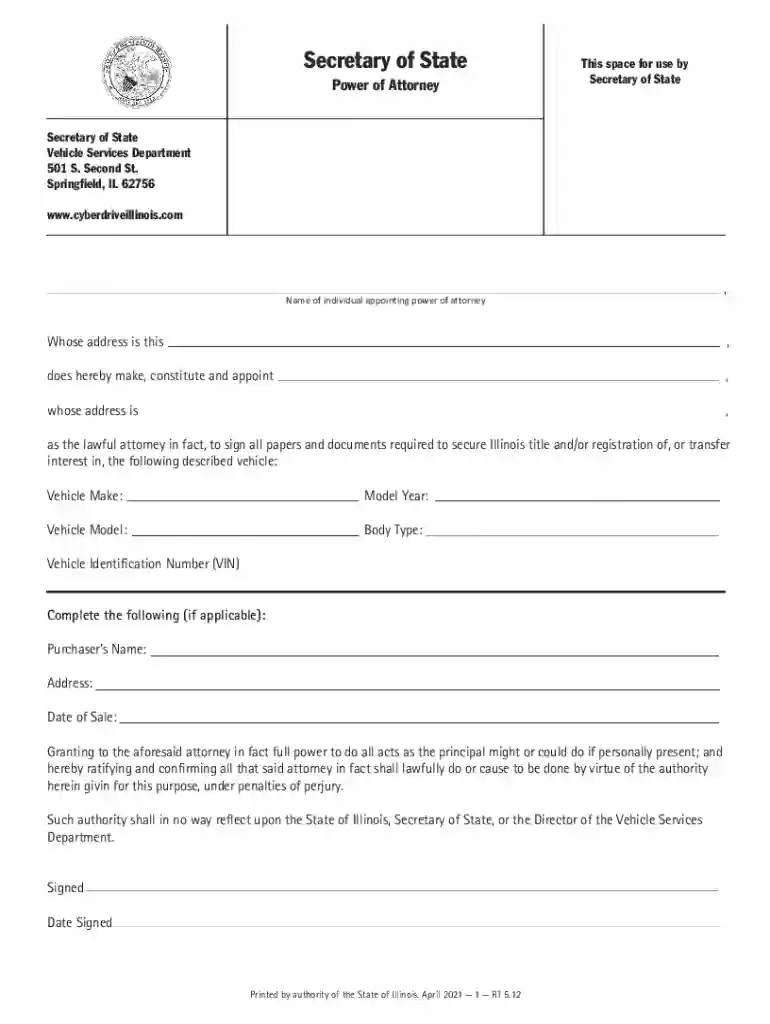 how to fill out illinois secure power of attorney form Preview on Page 1
