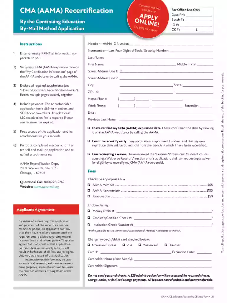 Medical Assistant Certification: Exam, Requirements & RenewalAAMA - Recertification PoliciesAAMA Official Site - American Association of Medical ...Medical Assistant Certification: Exam, Requirements & Renewal Preview on Page 1