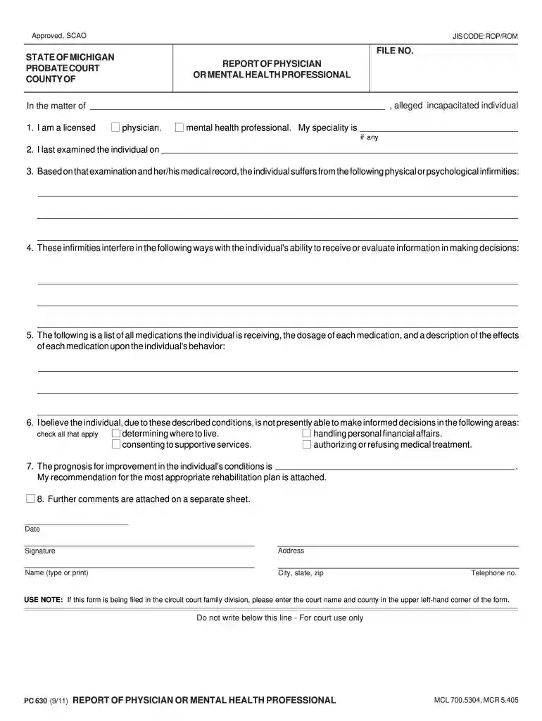 pc 630 form Preview on Page 1