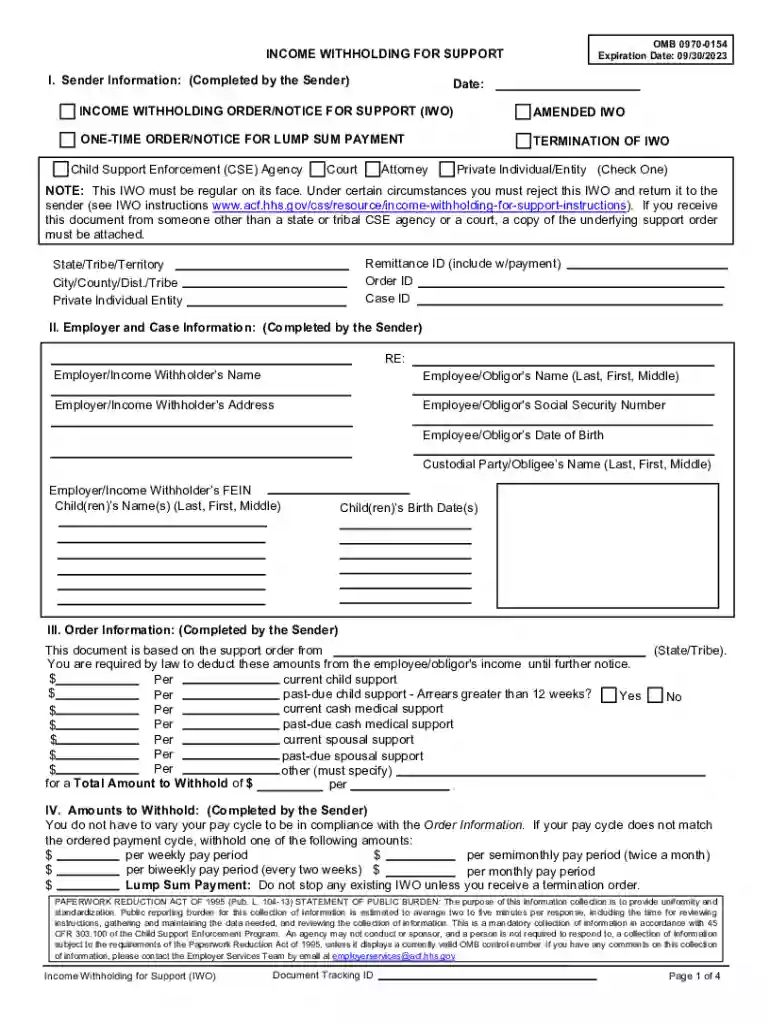 indiana income withholding order form Preview on Page 1