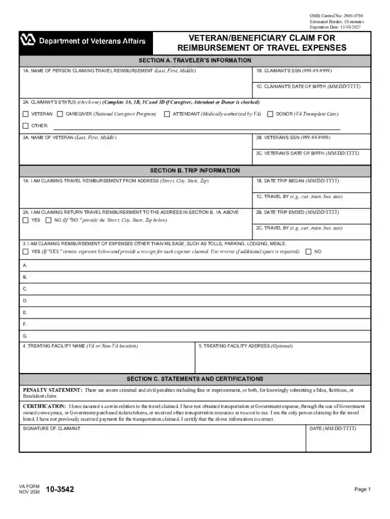 va travel pay reimbursement online Preview on Page 1