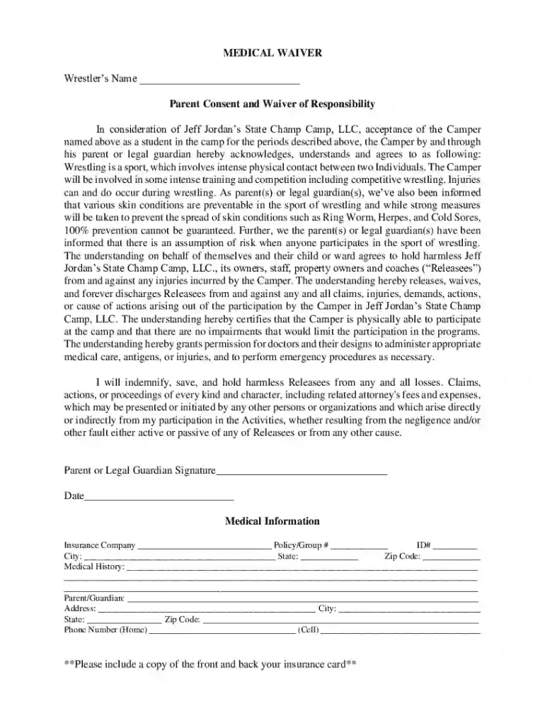 11 Sample Medical Waiver Forms (Generic, Child, Employee)11 Sample Medical Waiver Forms (Generic, Ch Preview on Page 1