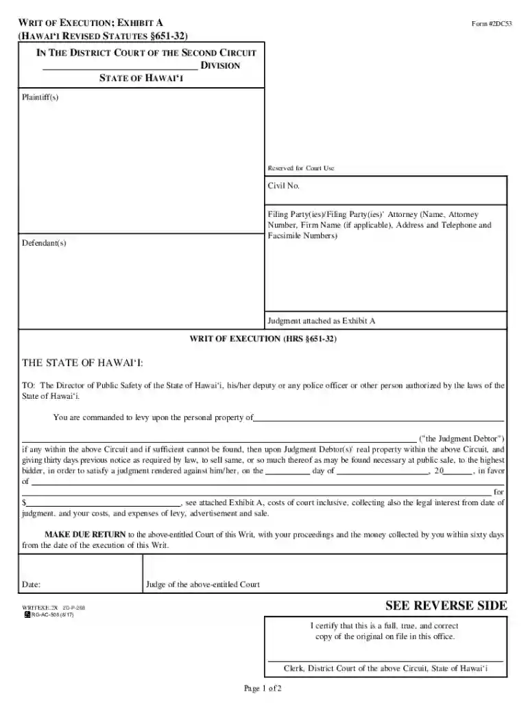 hawai writ above Preview on Page 1