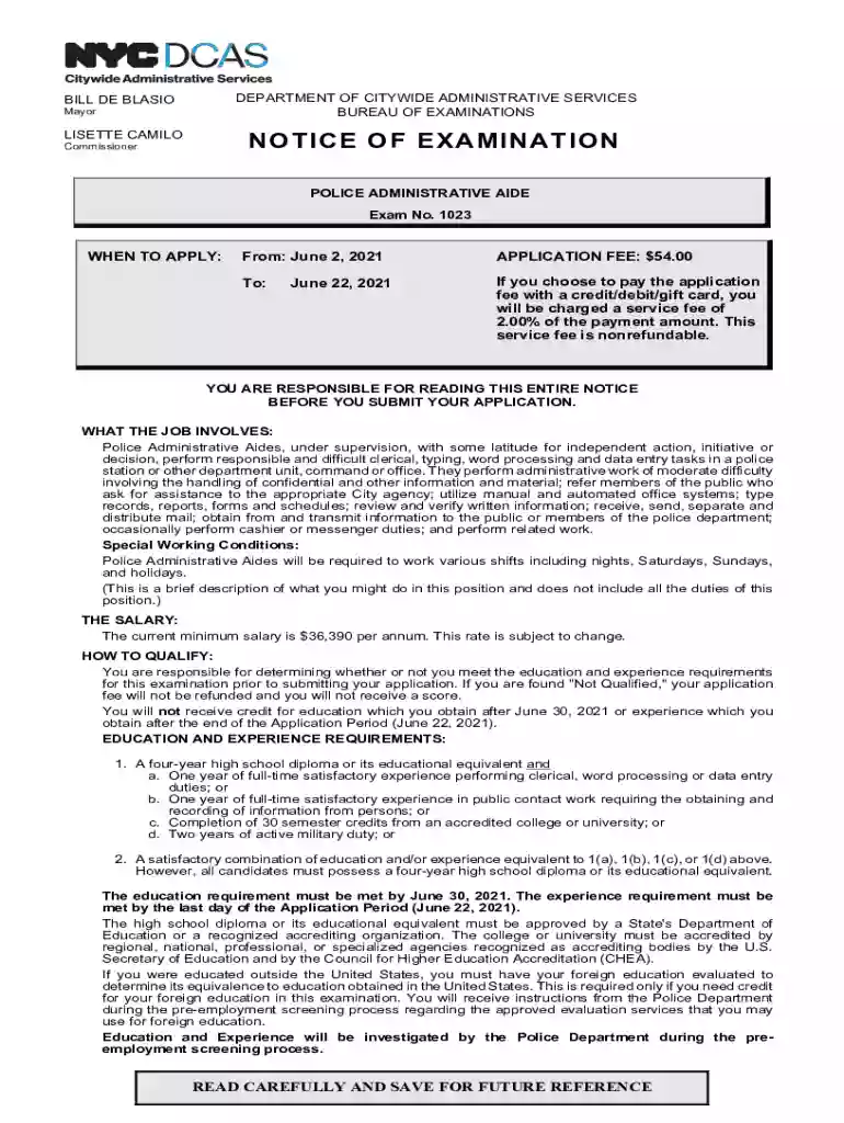 Police Administrative Aide Aspose Preview on Page 1