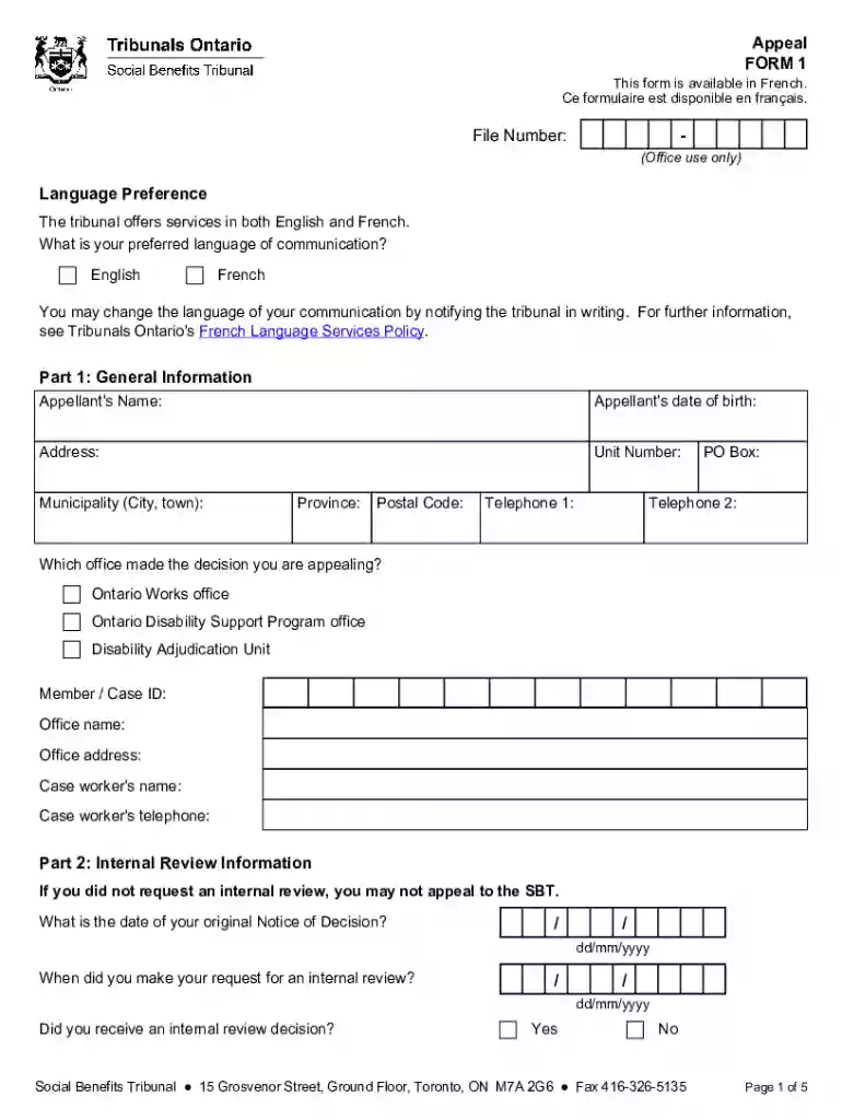 odsp forms online Preview on Page 1