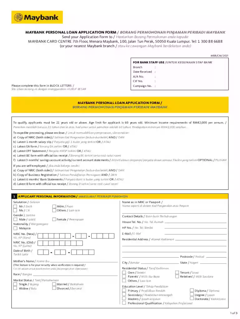 template maybank Preview on Page 1