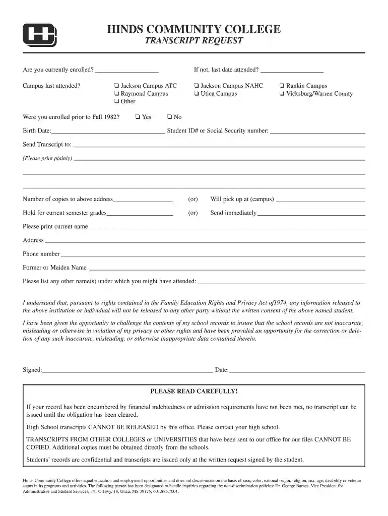 hinds transcript Preview on Page 1