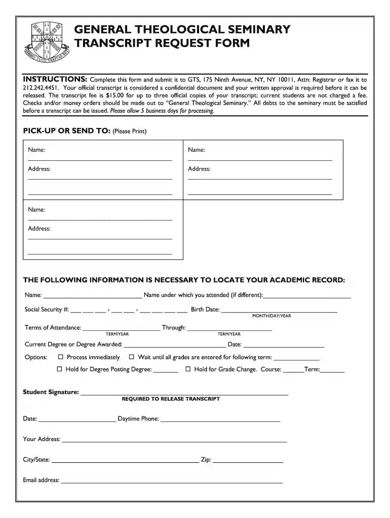 gts form Preview on Page 1