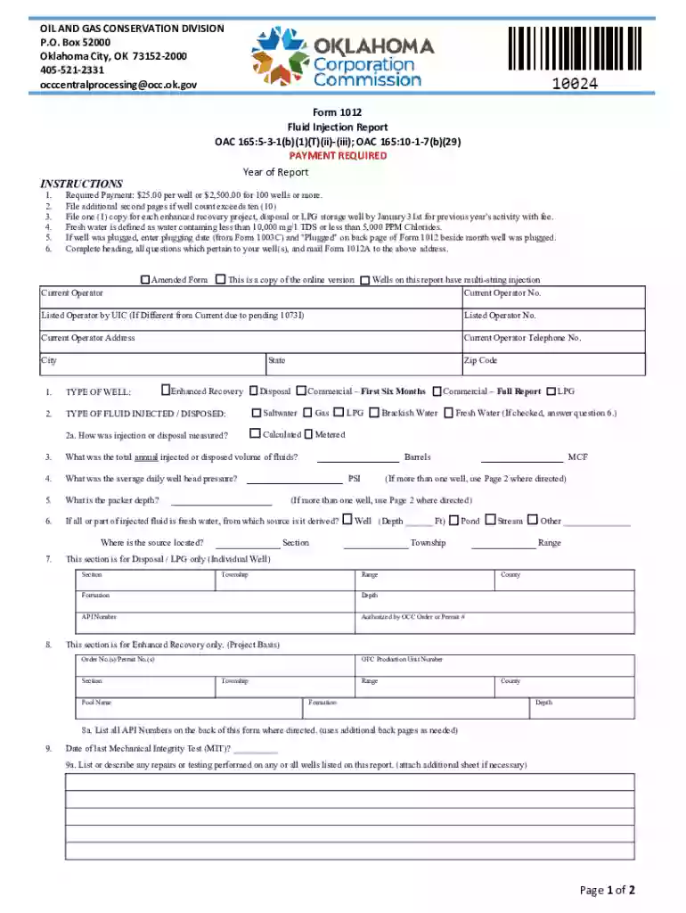 oklahoma corporation commission forms Preview on Page 1