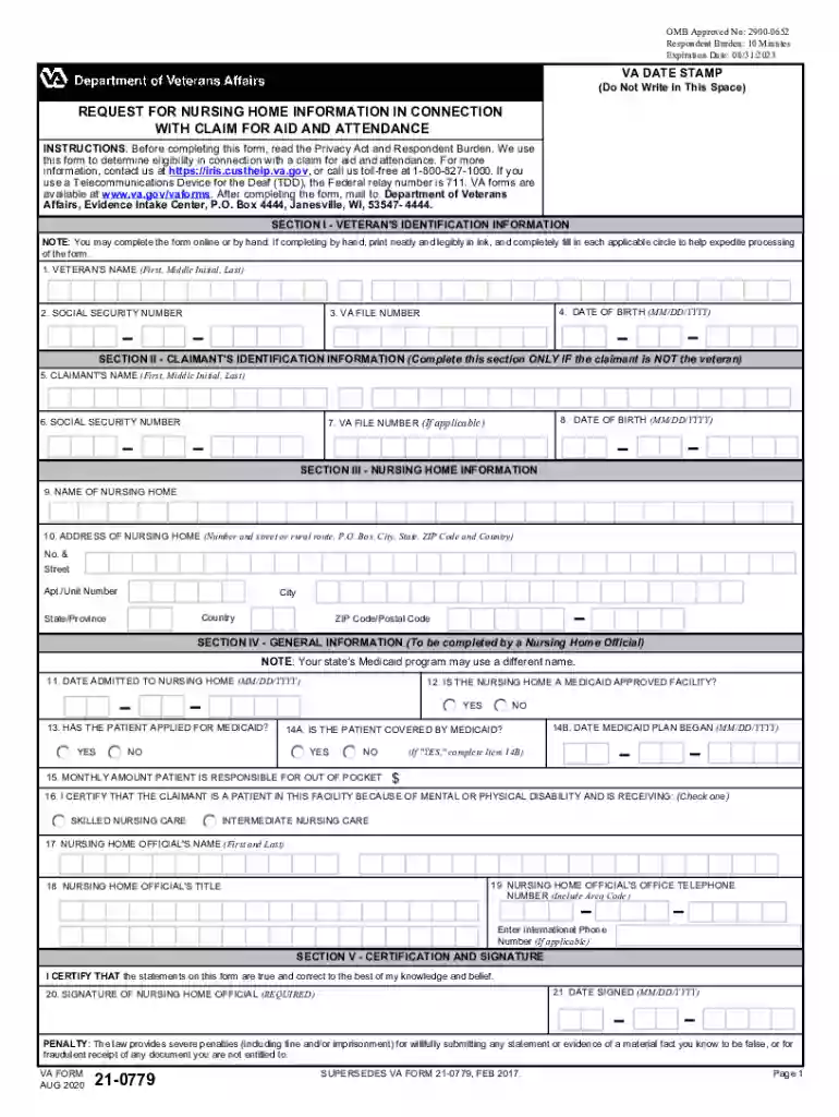 va form 21 0779 Preview on Page 1