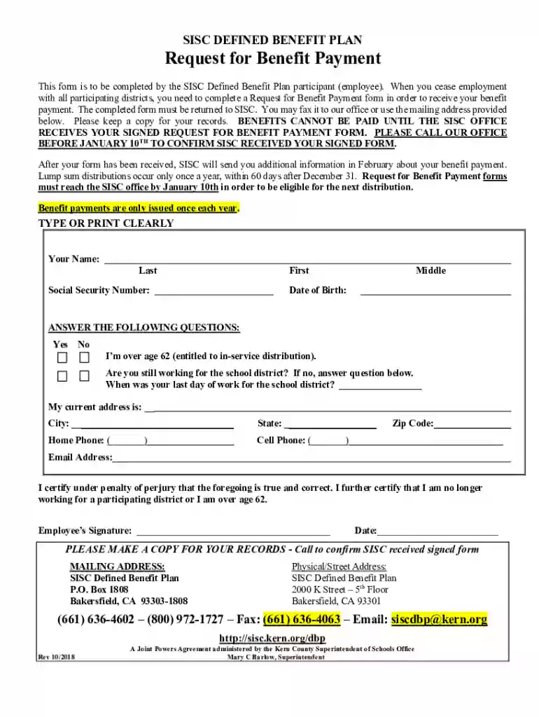 sisc defined benefit plan Preview on Page 1