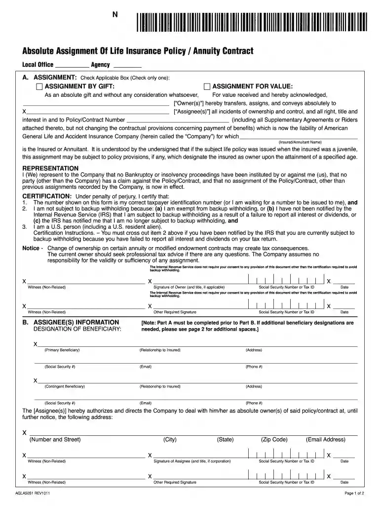 absolute assignment form Preview on Page 1