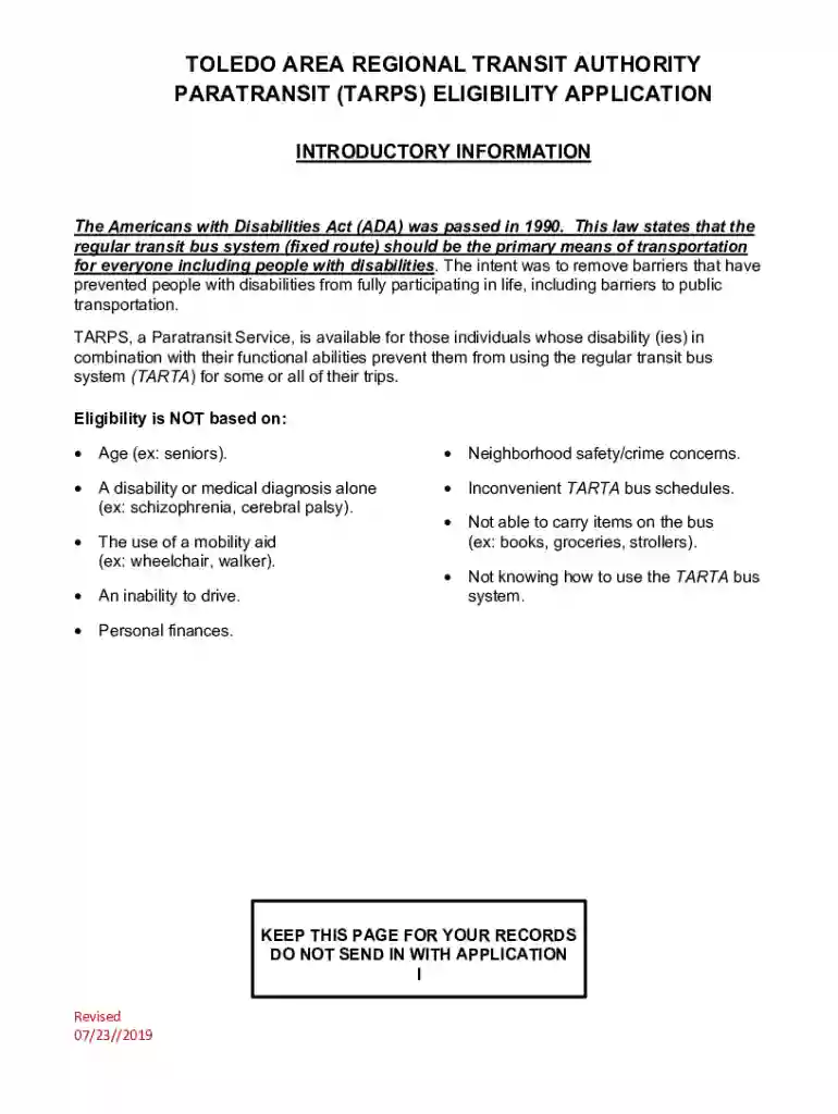 tarps application Preview on Page 1