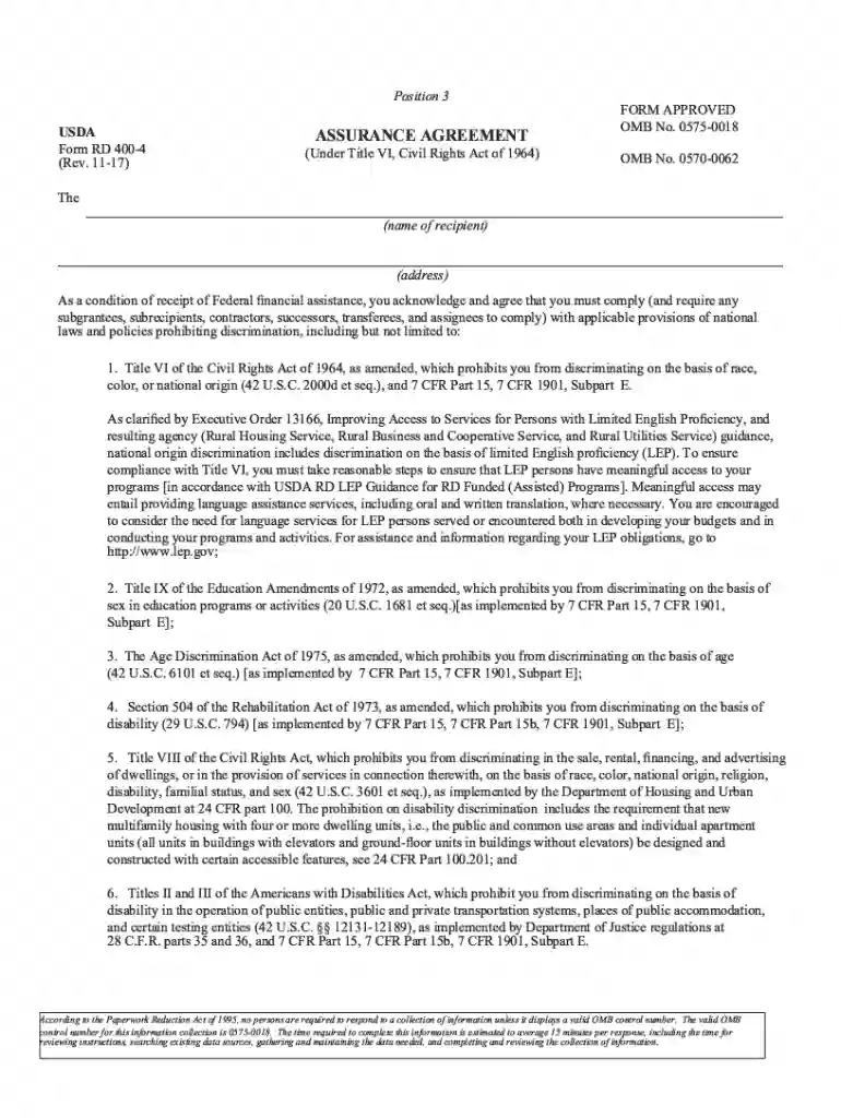usda form rd 400 4 Preview on Page 1