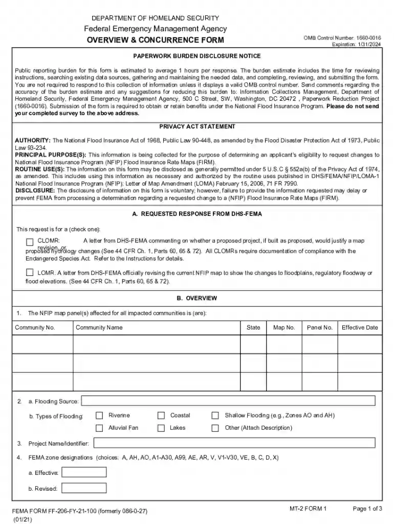 FEMA FF-206-FY-21-100 (Formerly 086-0-27) Preview on Page 1