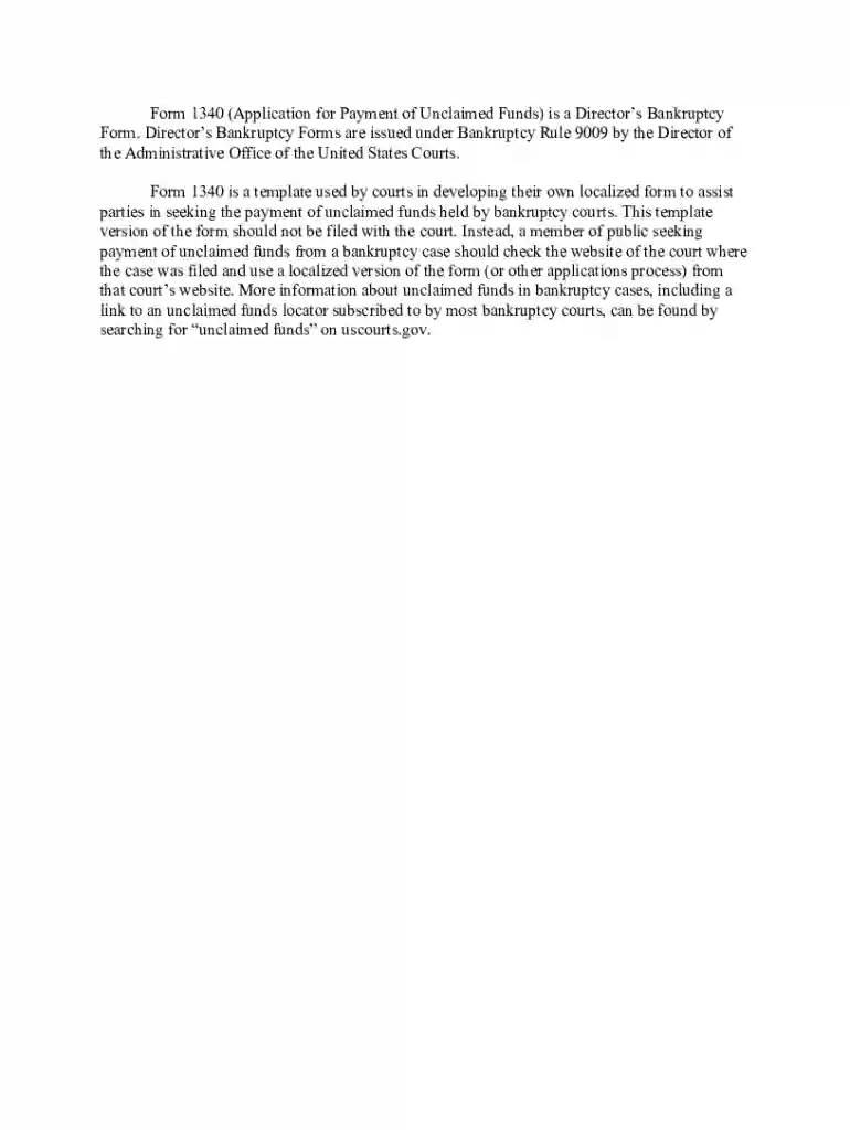 Form U-1b 1340 Application for Payment of Unclaimed Funds Preview on Page 1