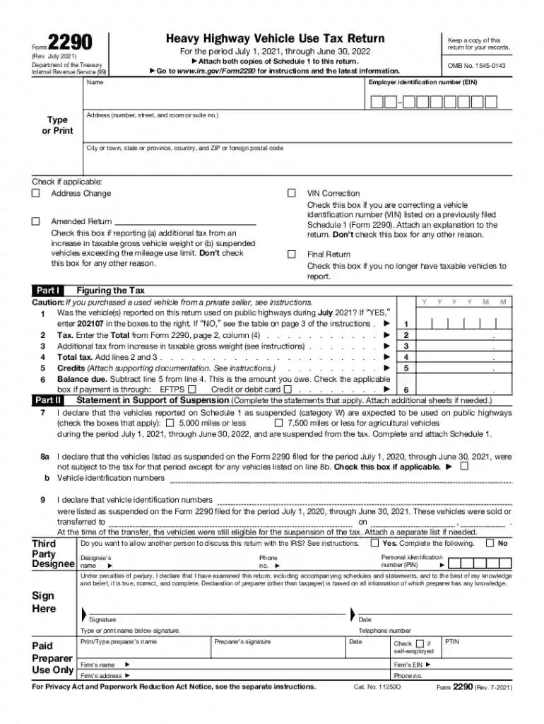 2021 form 2290 Preview on Page 1