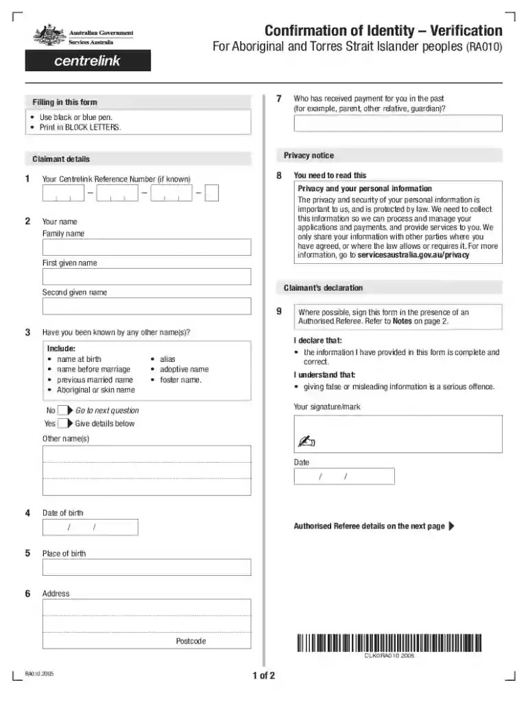 Confirmation of Identity Verification Preview on Page 1