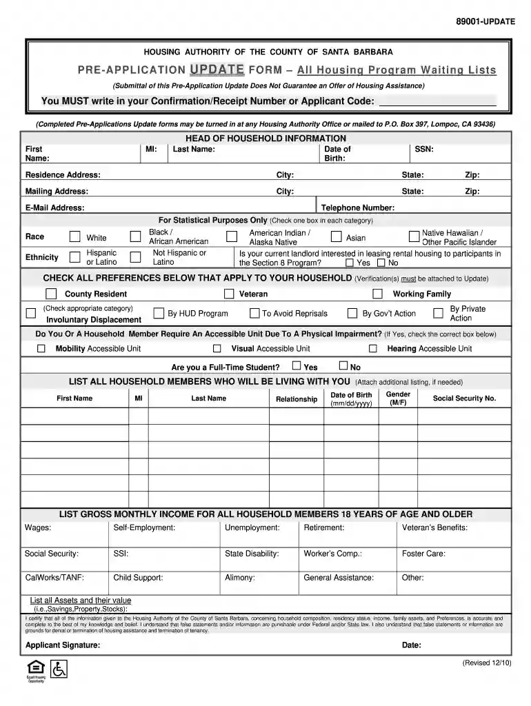 form 89001 Preview on Page 1