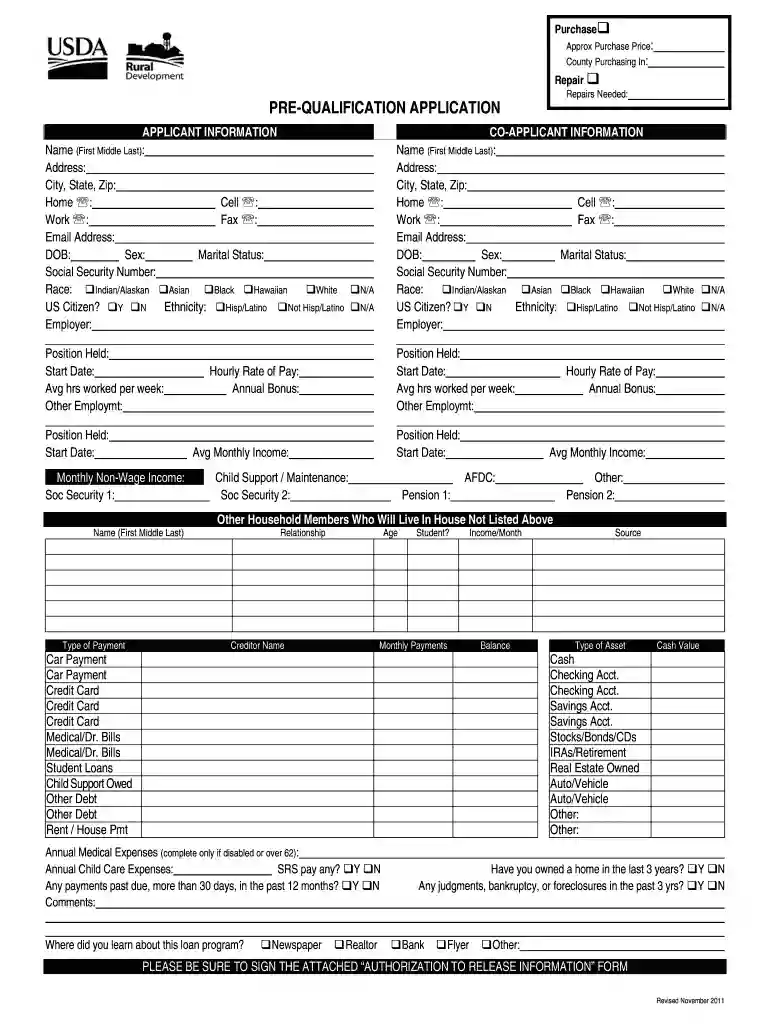 usda loan application form Preview on Page 1