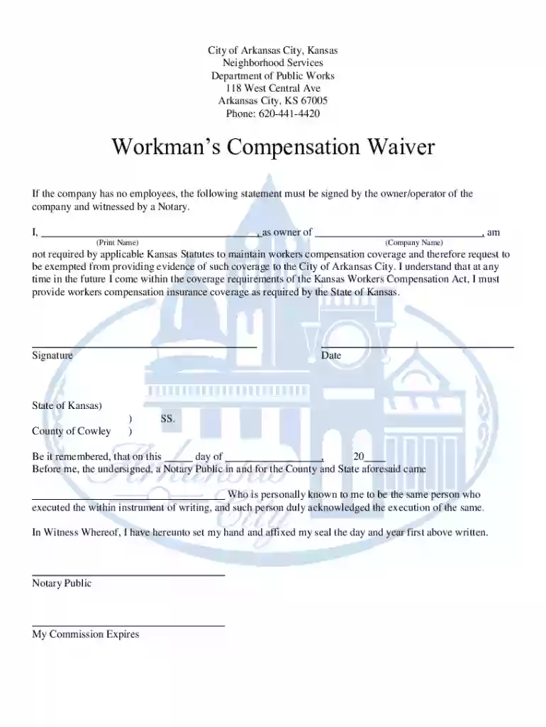 Workman s Compensation Waiver Preview on Page 1