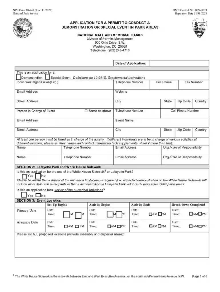nps parking permit Preview on Page 1