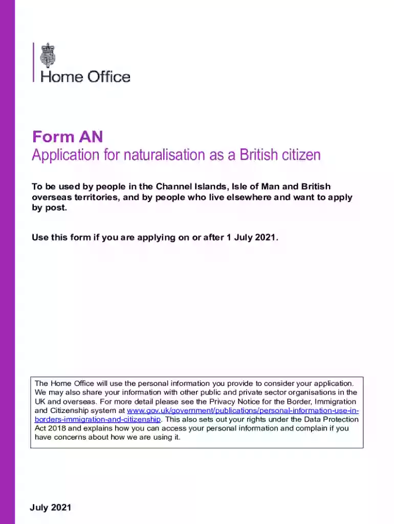 application naturalisation Preview on Page 1