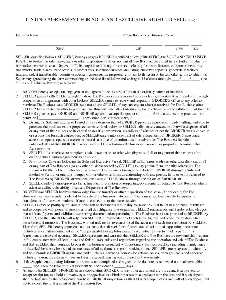 south carolina broker agreement Preview on Page 1