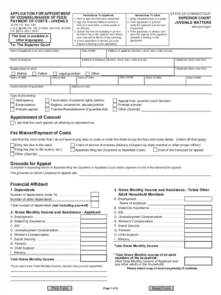 application appointment counsel Preview on Page 1