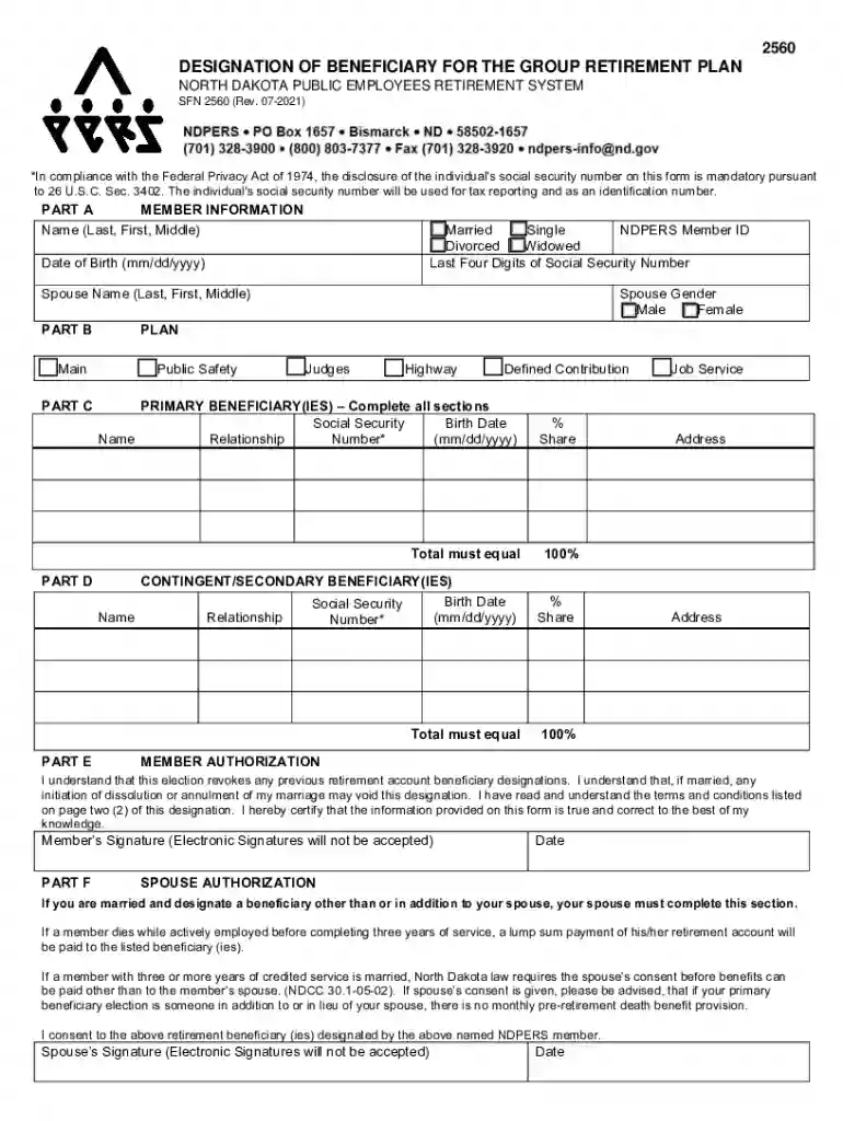nd beneficiary form Preview on Page 1