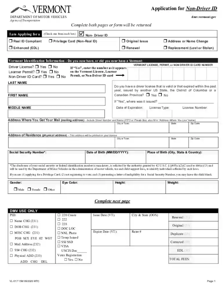 dmv non driver id Preview on Page 1