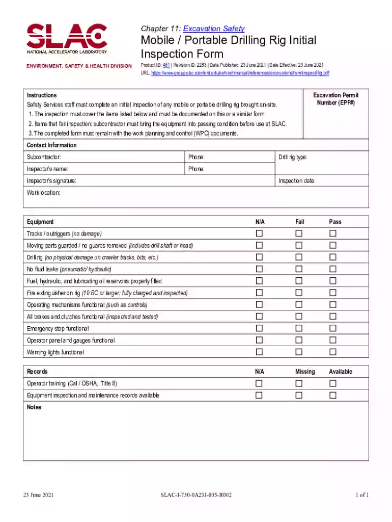 drilling rig inspection checklist Preview on Page 1
