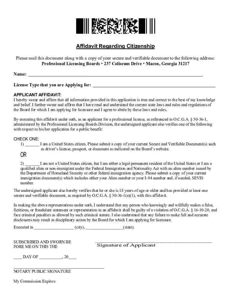 citizenship affidavit Preview on Page 1
