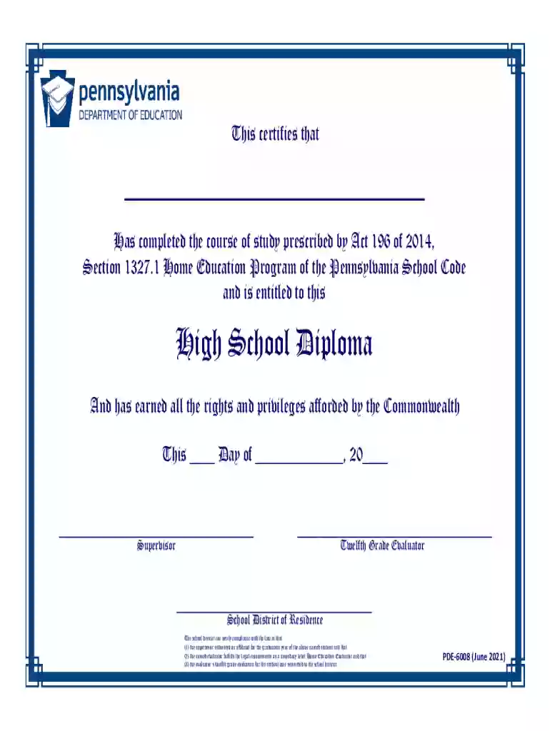 pa homeschool diploma Preview on Page 1